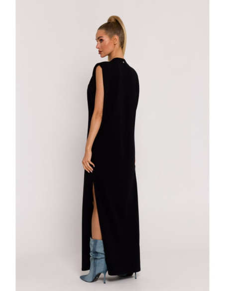 M790 Shoulder pad maxi dress - black M790 Shoulder pad maxi dress - black