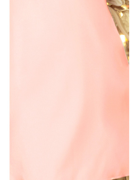  217-4 NEVA Trapezoidal dress with flared sleeves - pastel pink 