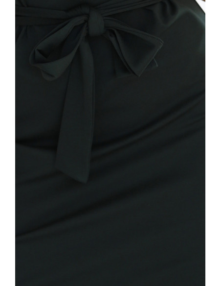 240-7 ROXI suknelė su asimetrišku sijonu ir diržu - KHAKI   240-7 ROXI suknelė su asimetrišku sijonu ir diržu - KHAKI