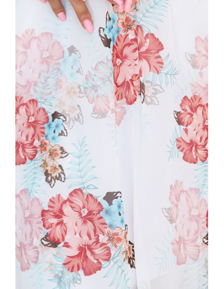 388-3 FRANCES šifono suknelė ilgomis rankovėmis - mallows   388-3 FRANCES šifono suknelė ilgomis rankovėmis - mallows