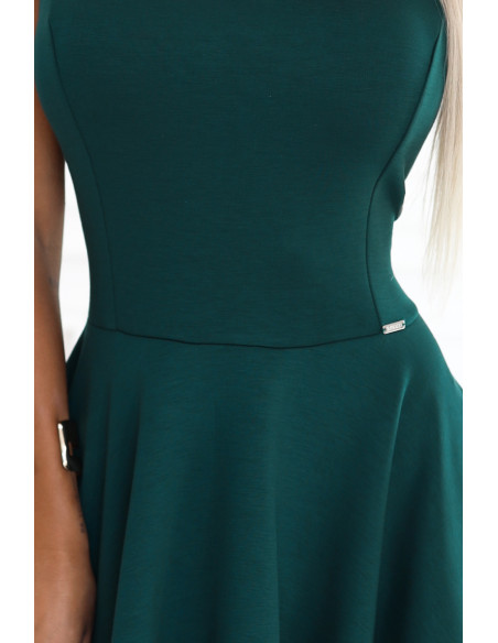 575-2 Platėjanti suknelė su įspūdinga ilgesne nugara butelio žalia   575-2 Platėjanti suknelė su įspūdinga ilgesne nugara butelio žalia