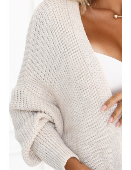  625-1 Kardiganas - megztinis su kišenėmis - smėlio spalvos 