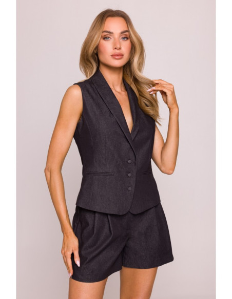 M859 Džinsinė liemenė - grafito spalvos