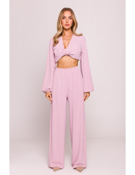 M862 Ilgos vasarinės kelnės - purvinai rožinės spalvos