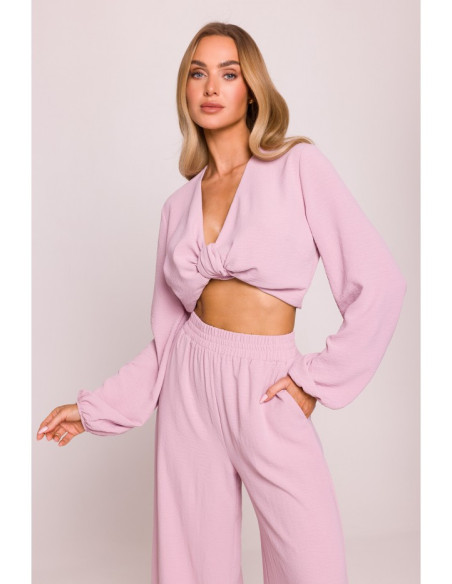 M862 Ilgos vasarinės kelnės - purvinai rožinės spalvos