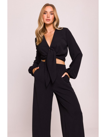 M862 Ilgos vasarinės kelnės - juodos