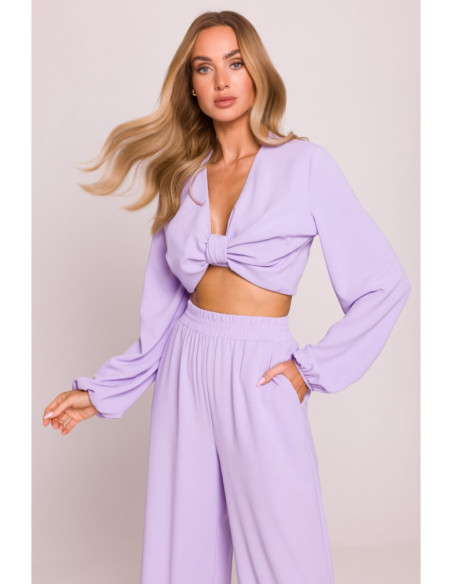 M862 Ilgos vasarinės kelnės - violetinės spalvos