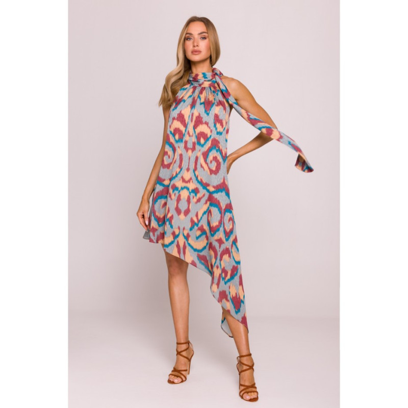 M867 Šifoninė suknelė su kaklu - 2 modelis