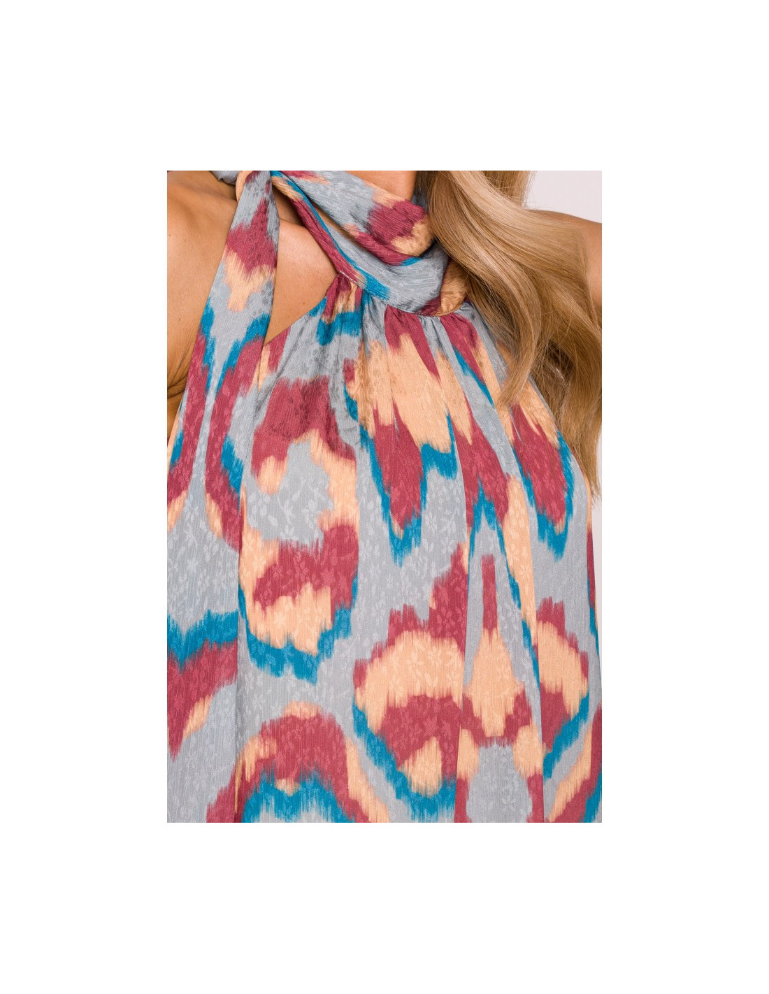 M867 Šifoninė suknelė su kaklu - 2 modelis