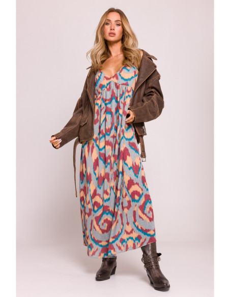 M868 Šifoninė suknelė be petnešėlių - 2 modelis