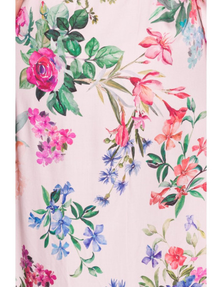 S405 Raštuota maxi suknelė su voku - 1 modelis