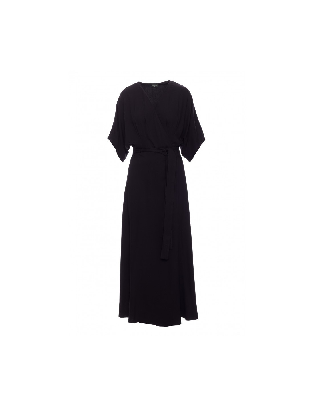 S406 Maksi suknelė iš viskozės - juoda
