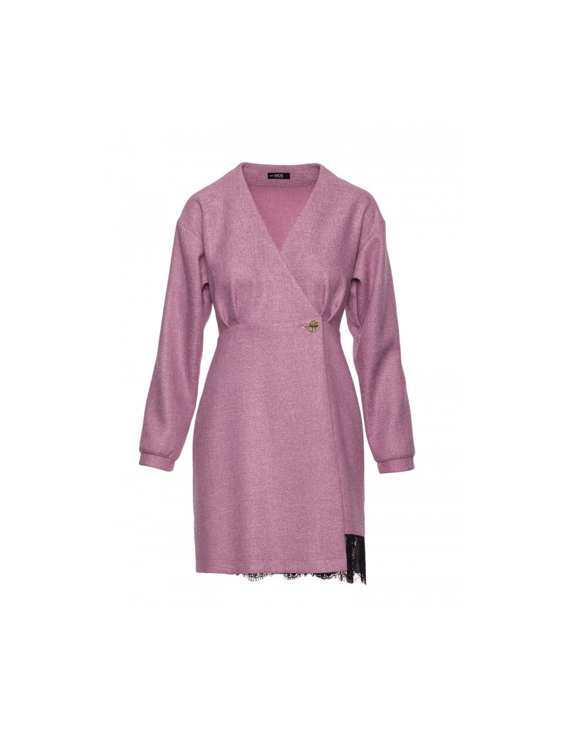 M871 Tvido suknelė su nėriniais - marsala