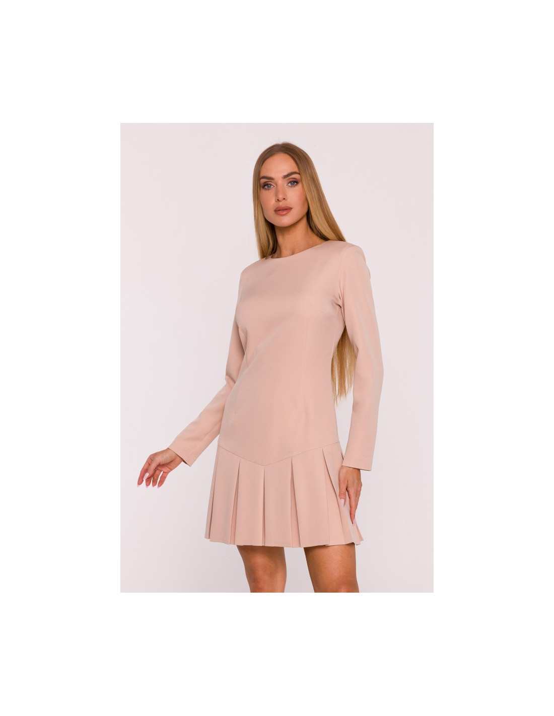 M872 Suknelė su kontrastingomis klostėmis -...