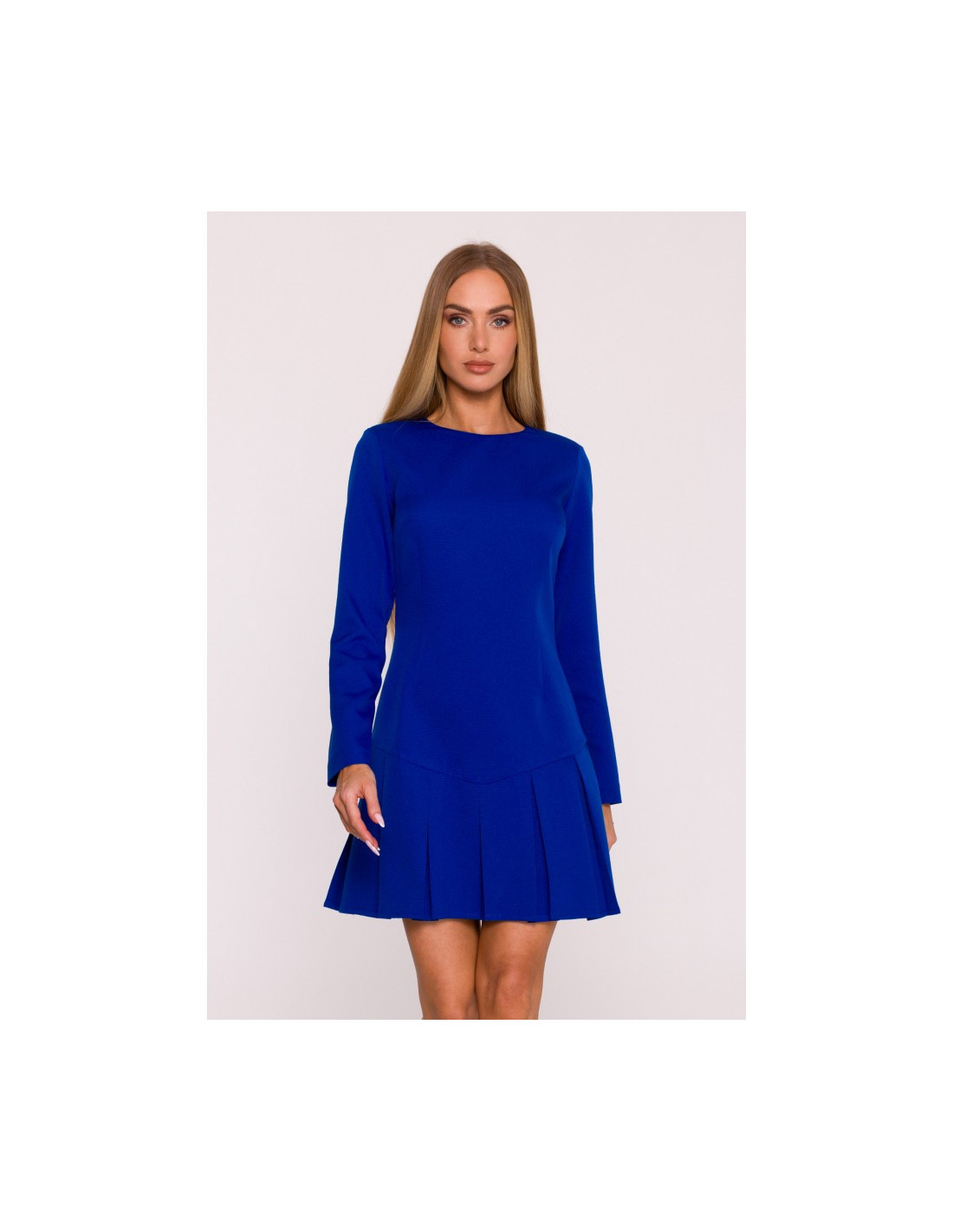 M872 Suknelė su kontrastingomis klostėmis -...