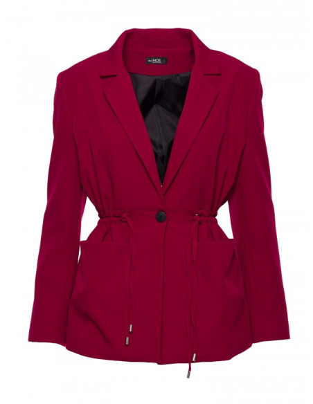 M873 Raukšlėtas liemeninis švarkas - bordo spalvos