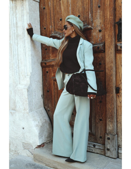 M873 Minkštas liemeninis švarkas - mėtų spalvos