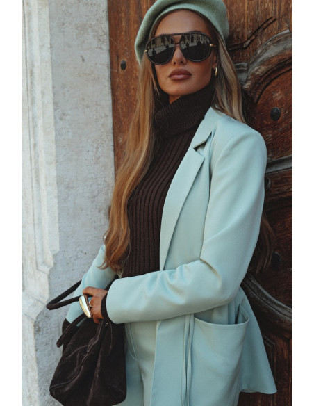 M873 Minkštas liemeninis švarkas - mėtų spalvos