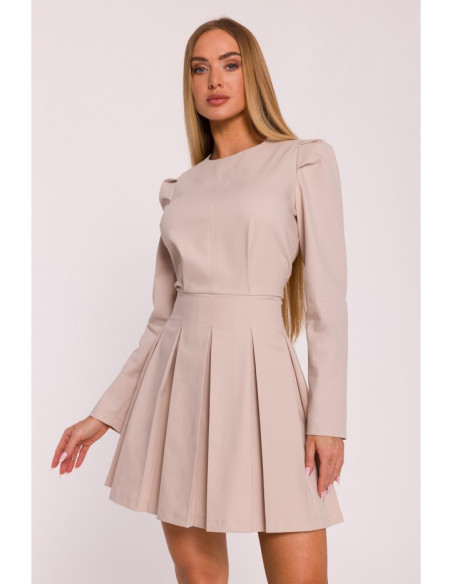 M884 Džinsinė suknelė - smėlio spalvos