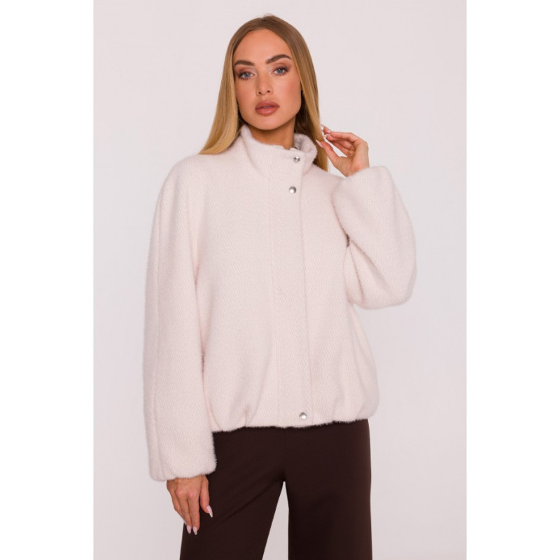 M885 Paltas trikotažinis švarkas - smėlio spalvos