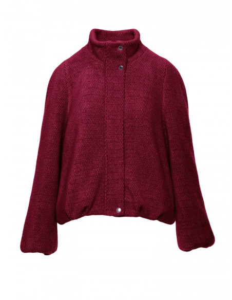 M885 Paltas trikotažinis švarkas - bordo spalvos