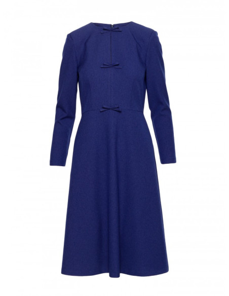 S413 Suknelė su lankeliais - mėlyna