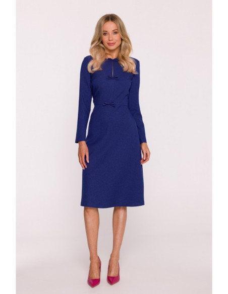 S413 Suknelė su lankeliais - mėlyna