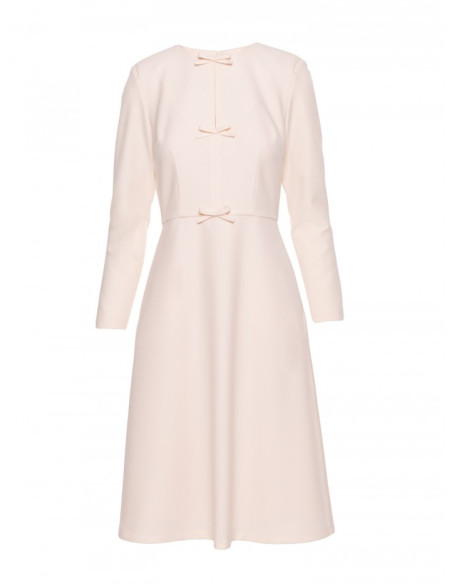 S414 Suknelė su lankeliais - dramblio kaulo spalvos