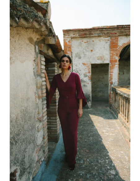 S416 Kombinezonas su raukiniais - bordo spalvos