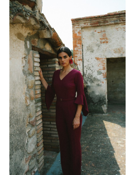 S416 Kombinezonas su raukiniais - bordo spalvos