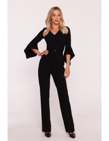 S416 Kombinezonas su raukiniais - juodas