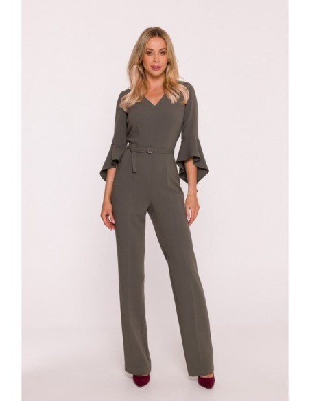 S416 Kombinezonas su raukiniais - chaki spalvos