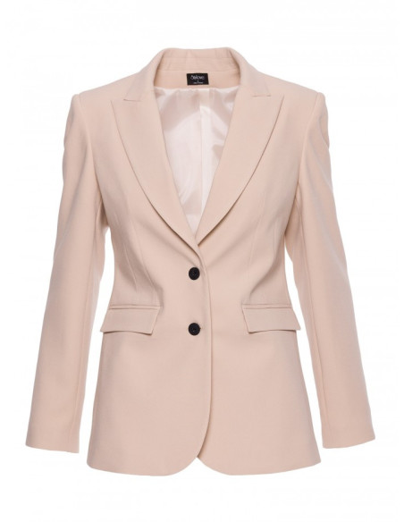 S417 Siauro kirpimo švarkas - smėlio spalvos