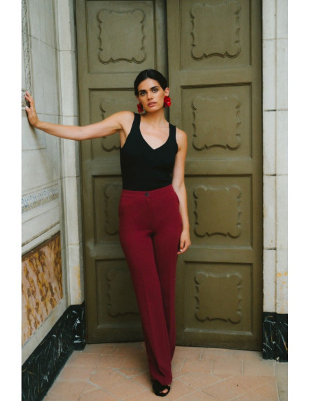 S418 Kostiumo kelnės - bordo spalvos