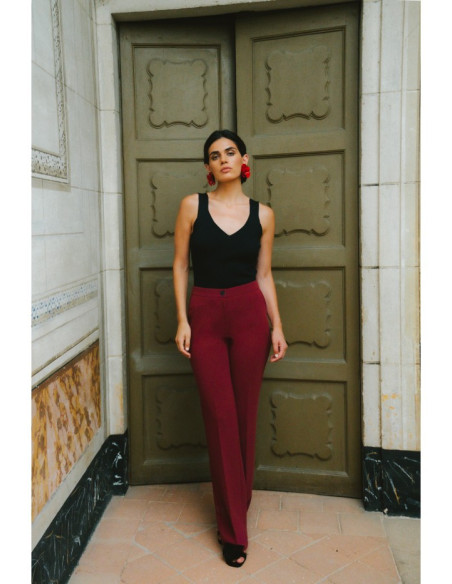 S418 Kostiumo kelnės - bordo spalvos