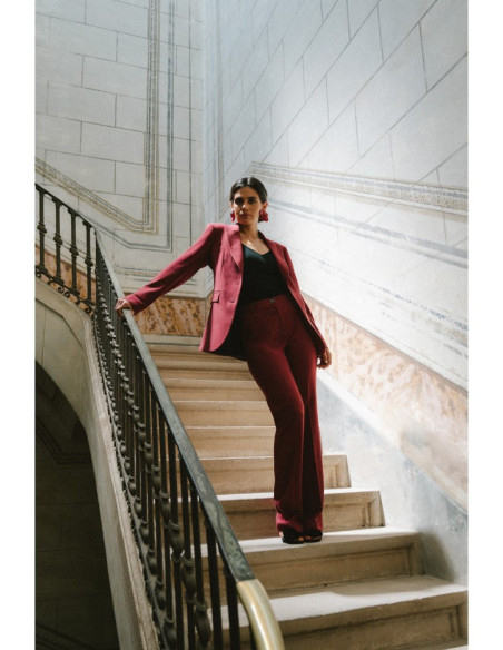 S418 Kostiumo kelnės - bordo spalvos