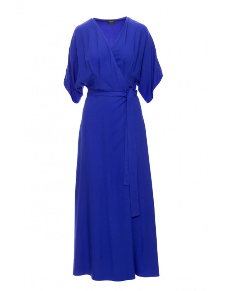 S406 Maksi suknelė iš viskozės - mėlyna