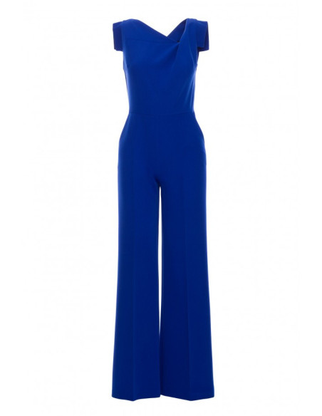 S407 Kombinezonas su asimetriška iškirpte - rugiagėlių mėlyna