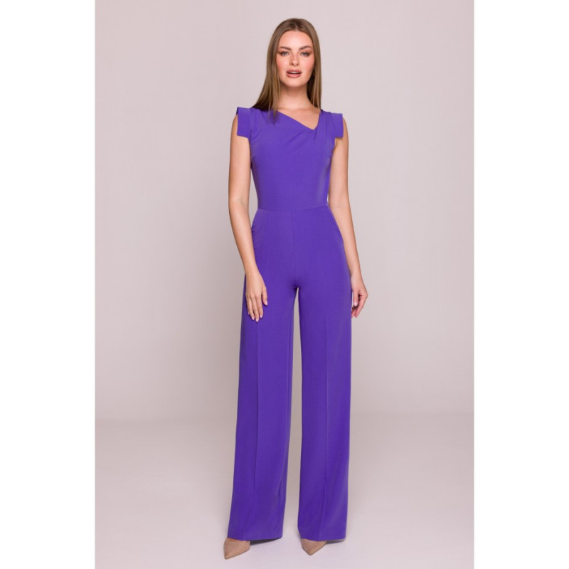 S407 Kombinezonas su asimetriška iškirpte - violetinis