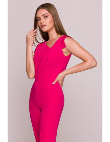 S407 Kombinezonas su asimetriška iškirpte - rožinis