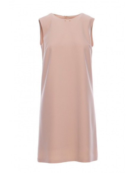 S408 Suknelė be rankovių - smėlio spalvos