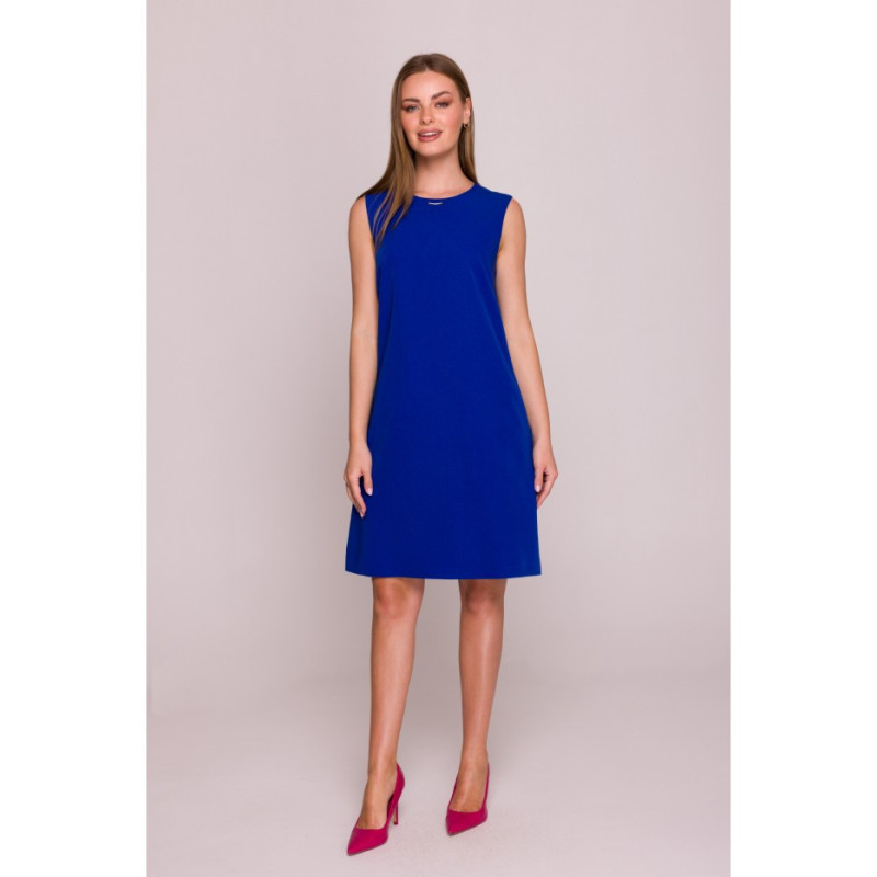 S408 Suknelė be rankovių - rugiagėlių mėlyna