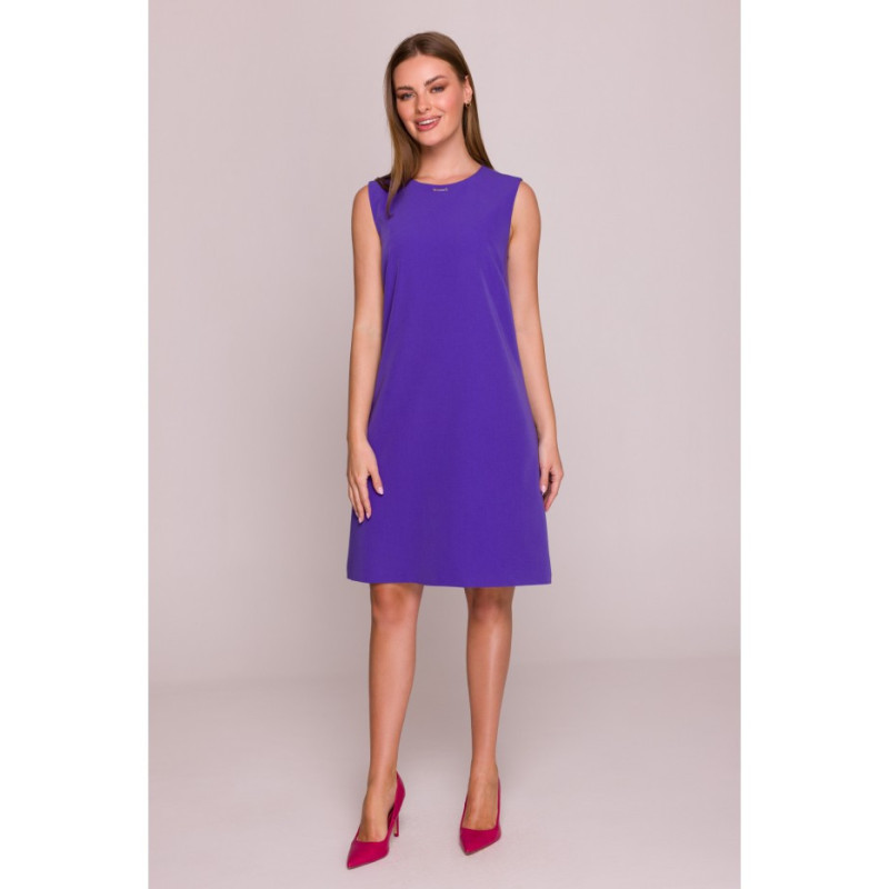 S408 Violetinė suknelė be rankovių