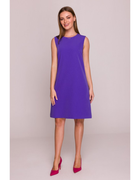 S408 Violetinė suknelė be rankovių