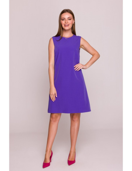 S408 Violetinė suknelė be rankovių