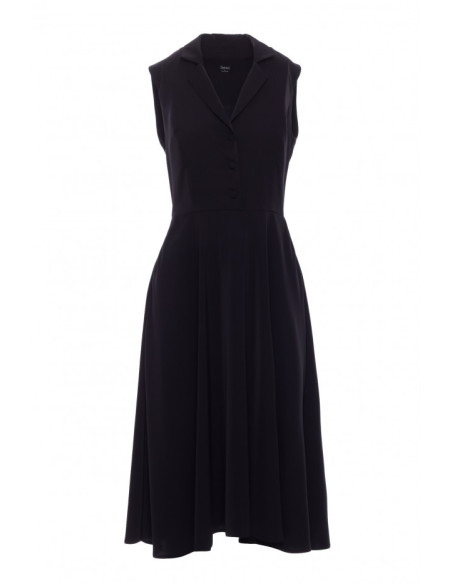 S409 Suknelė su atvira iškirpte - juoda