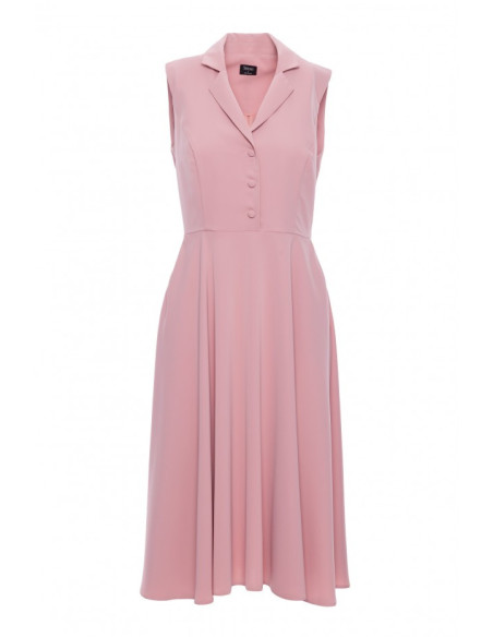 S409 Suknelė su atvira iškirpte - pudros mėlyna