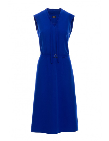 S410 Suknelė su kaklo iškirpte - rugiagėlių mėlyna