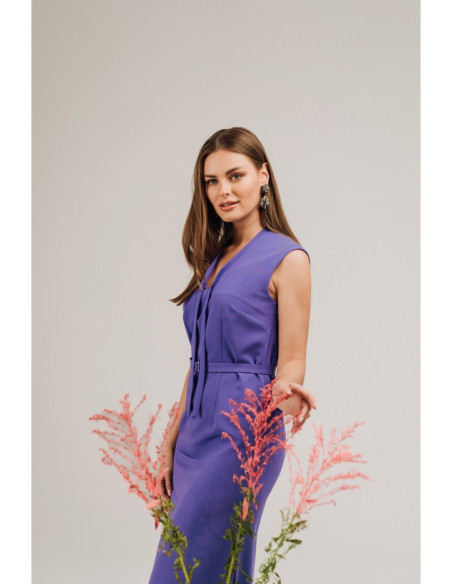 S410 Suknelė su kaklo iškirpte - violetinė