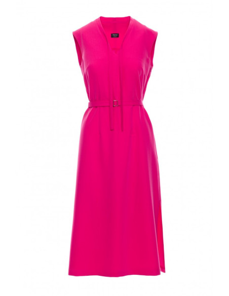 S410 Suknelė su kaklo iškirpte - rožinė